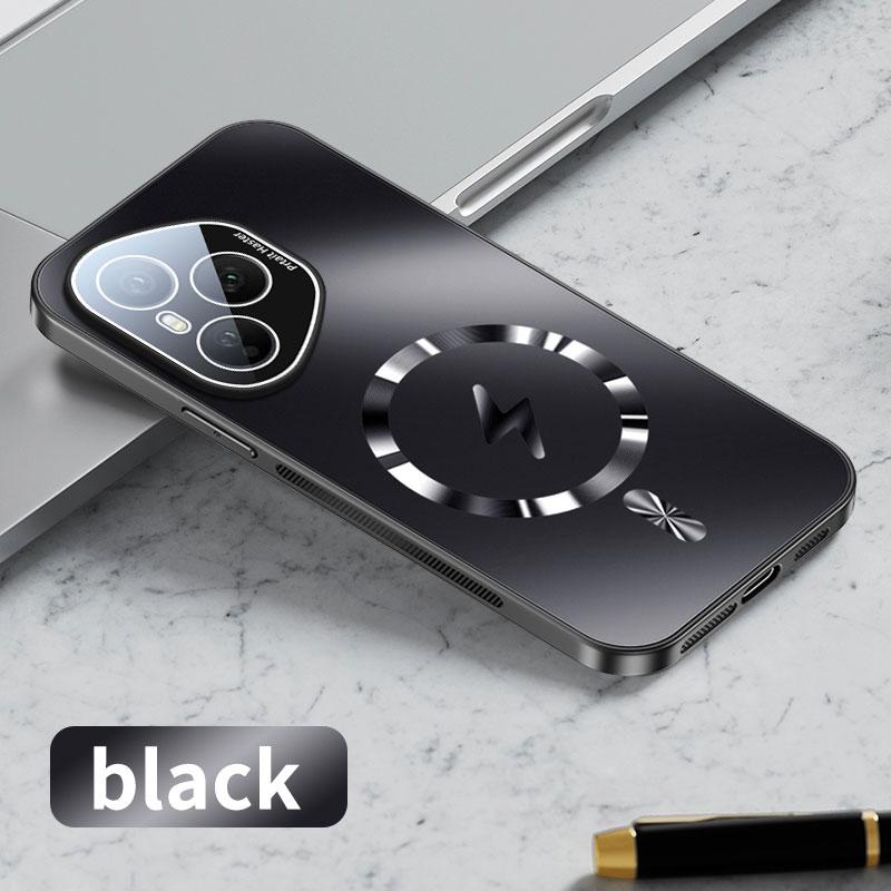 

Чехол для Huawei Honor 400 Pro AG Матовый Магнитный Беспроводная Зарядка Жесткий Чехол для Honor 400 400Pro Ударопрочная Мягкая Рамка Honor 400 Pro (Global) чёрный