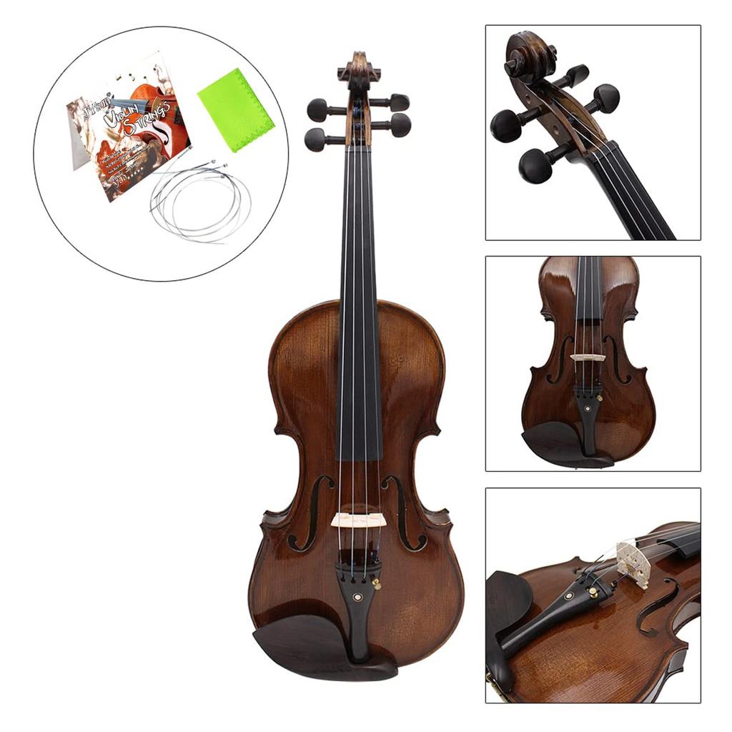 Violin Strings 3 Full Set Stainless Steel Core Nickel Plated Ball End Nickel Chrome with 1 Piece Cleaning Cloth for Musical Instruments E-A-D-G