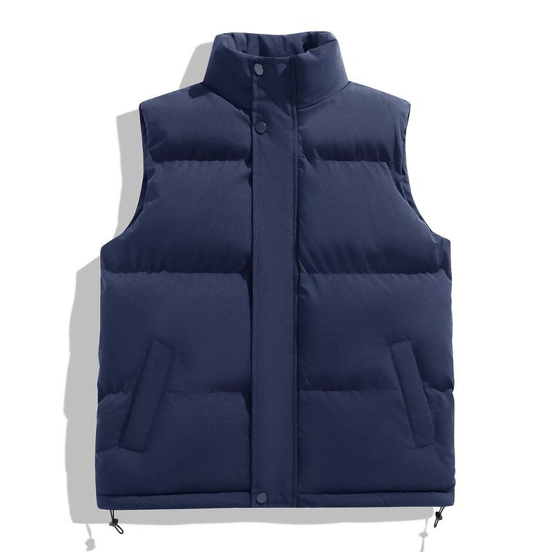 Autumn and Winter New Cotton Vest Hong Kong Style Men's Tide Brand Loose Men's Vest Solid Color Simple Vest Versatile Loose
