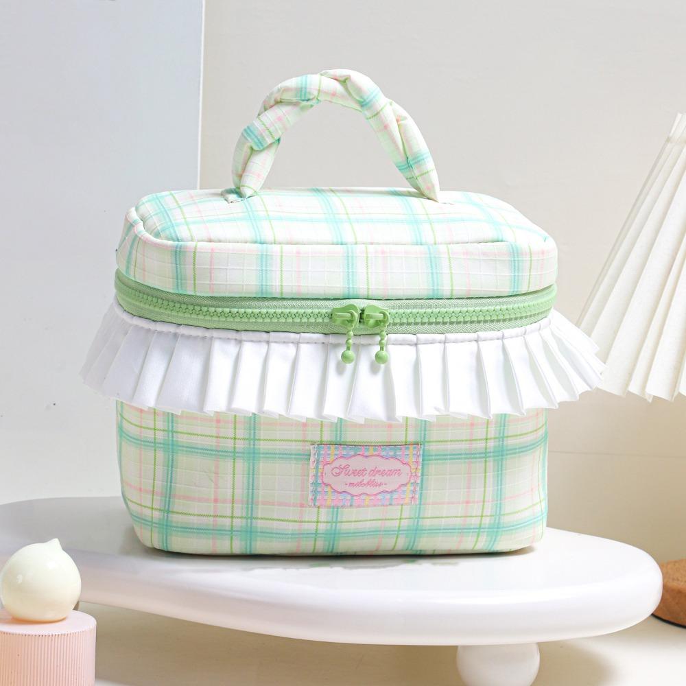 Square Portable Cosmetic Bag Kawaii Toiletry Bag Portable Handheld Cosmetic Case  Travel