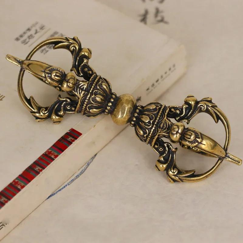1pc Metal Five Strand Pestle Ornament Feng Shui Artifact Accessories Chinese Style Portable Metal Pestle Ornament Home Decor