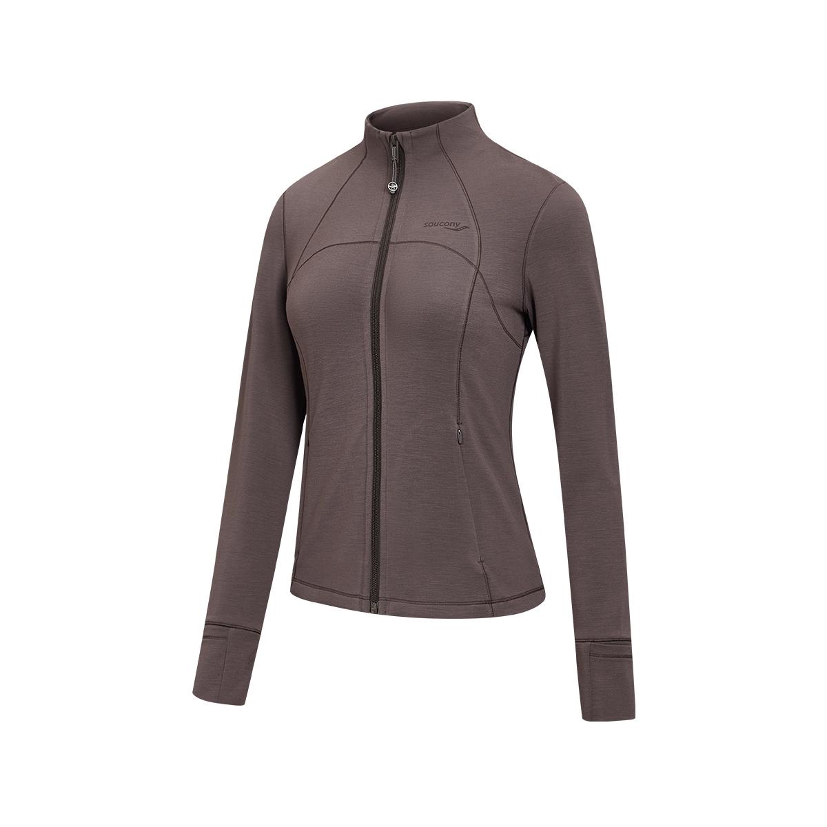 Saucony Minimalist Knitted Stand Collar Zip Jacket Women jackets SA1269KJ22L-CO095 M