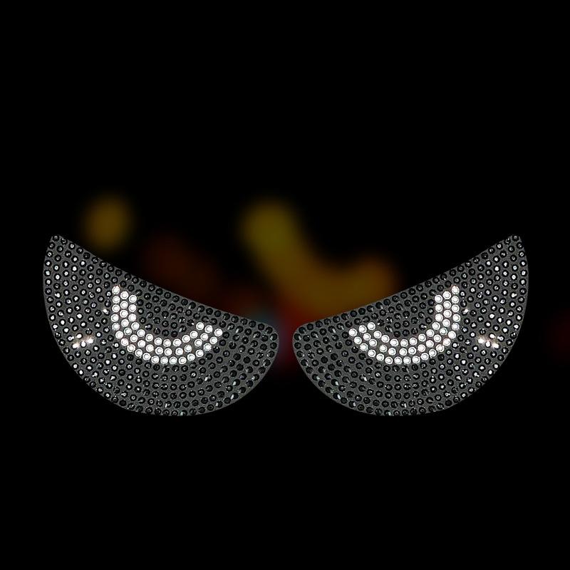 

2 шт., наклейки с изображением глаз дьявола и бриллиантов на кузове автомобиля, наклейка на автомобильные аксессуары для кузова автомобиля, наклейка на лобовое стекло для женщин чёрный