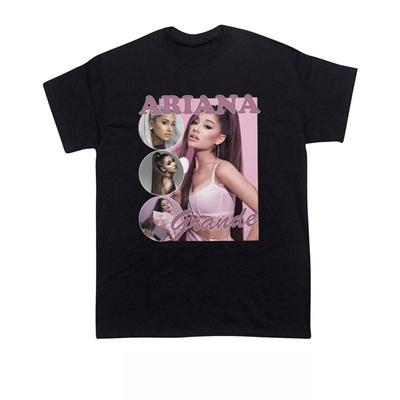2026 Ariana Grande Portrait Printed Pure Cotton T-shirt Men and Women Fashion High-quality Breathable Short Sleeved Streetwea...