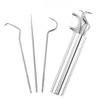 4Pcs Stainless Steel Toothpick Dental Floss Tartar Remover Reusable Oral Hygiene Kit Portable Teeth Cleaning Tools