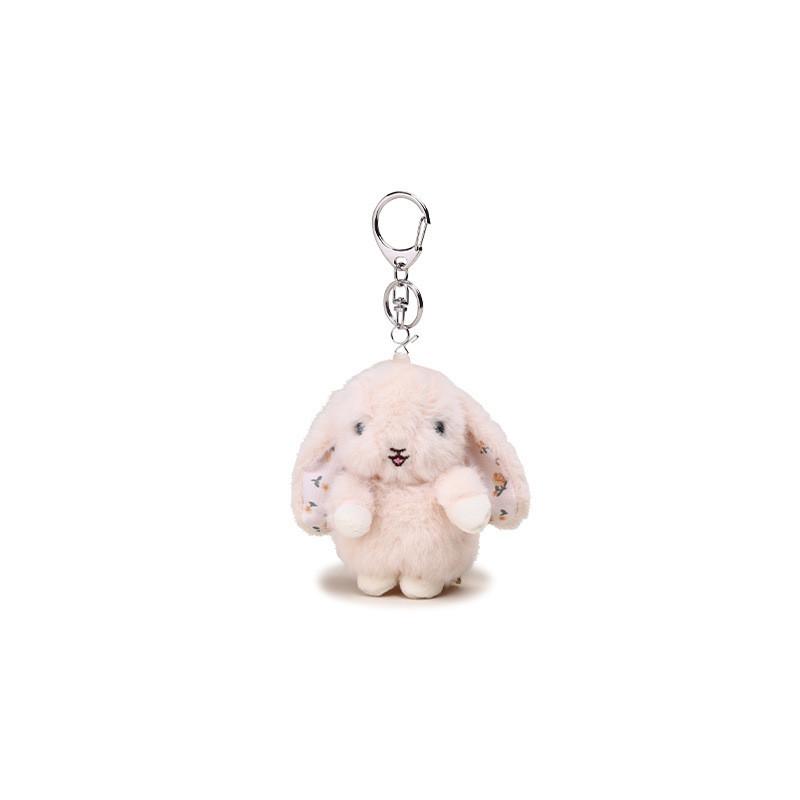 Flower Ear Print Rabbit Plush Keychain Animal Backpack Pendant Cartoon Gift Kids