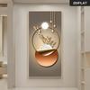 1 Stück moderne leichte Luxus-Stil Metallring-Dekorationsmalerei, Wohnzimmer-Eingangs-Hintergrundwandbild, Gold