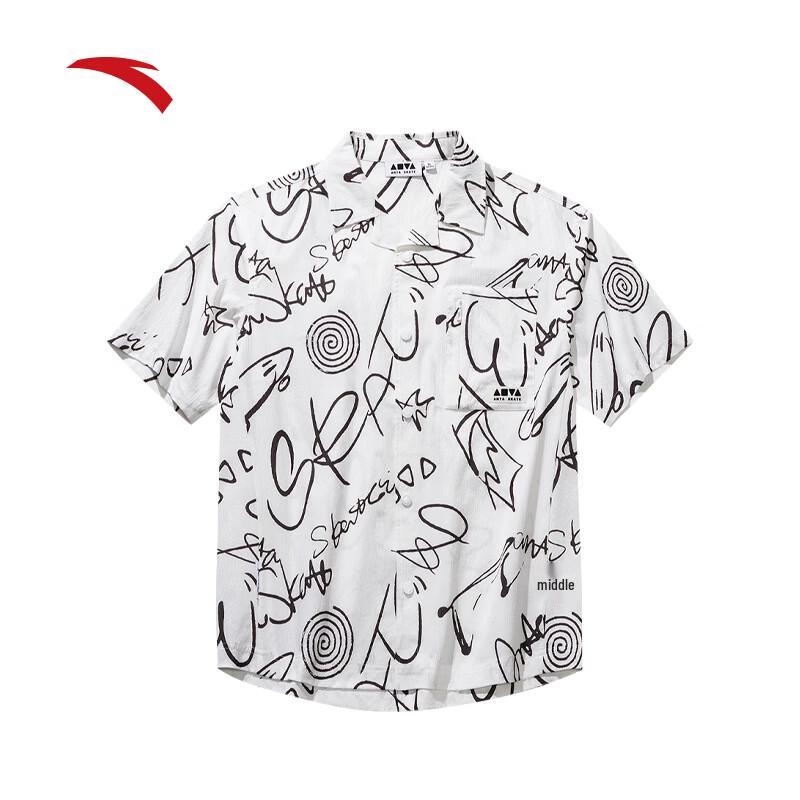 Anta Men s Trendy Printed Short-Sleeve Relaxed Fit Shirt 165/S