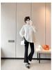 Korean Style Khaki Babydoll Maternity Sweatsuit with Micro Flared Pants for Spring/Autumn