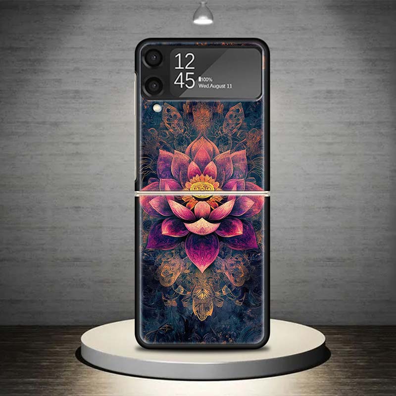 Mandala Chakra Insist Yoga Phone Case For Samsung Galaxy Z Flip 7 6 5 4 3 5G Shockproof Cover Z Flip7 Flip6 ZFlip5 Flip3 Flip4 L