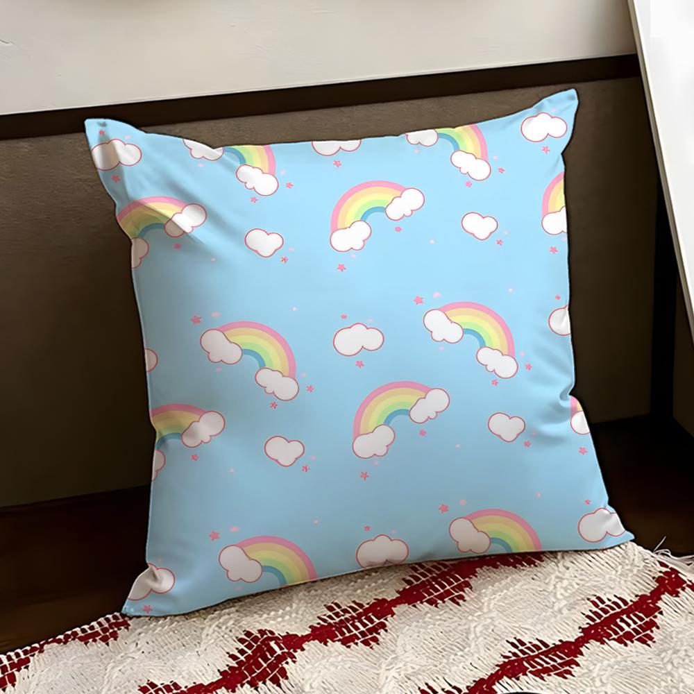 Neon rainbow Cushion Cover Reversible Soft Durable Pillow Cover Home  Car MultiScene Use for Daily Comfort