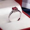 Roter Rubin Oval Eiform Edelstein Sterling 925 Silber Eheringe für Damen Braut Feiner Schmuck Verlobung Ring Zubehör