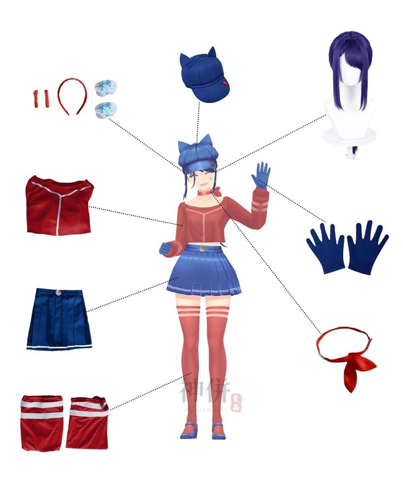 Cappy Cosplay Costume with Cool Adult School Event Stage Outfit with Size [Excellent Quality] Wig, Mita, Costume, Festival, Costume, (Cappy Wig, M)