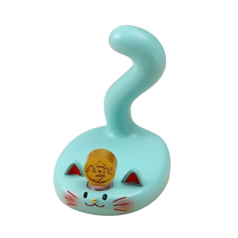 Cartoon Rotatable Car Ornament Ceramic Car Dashboard Ornament Novelty Cute Cat Statue Home Decor