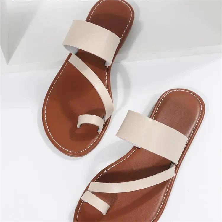 Fashion Women Minimalist Thong Sandals 2025 New Fashion Flat Sandals Summer Outdoor Beach Vacation Leisure Woman Shoes
