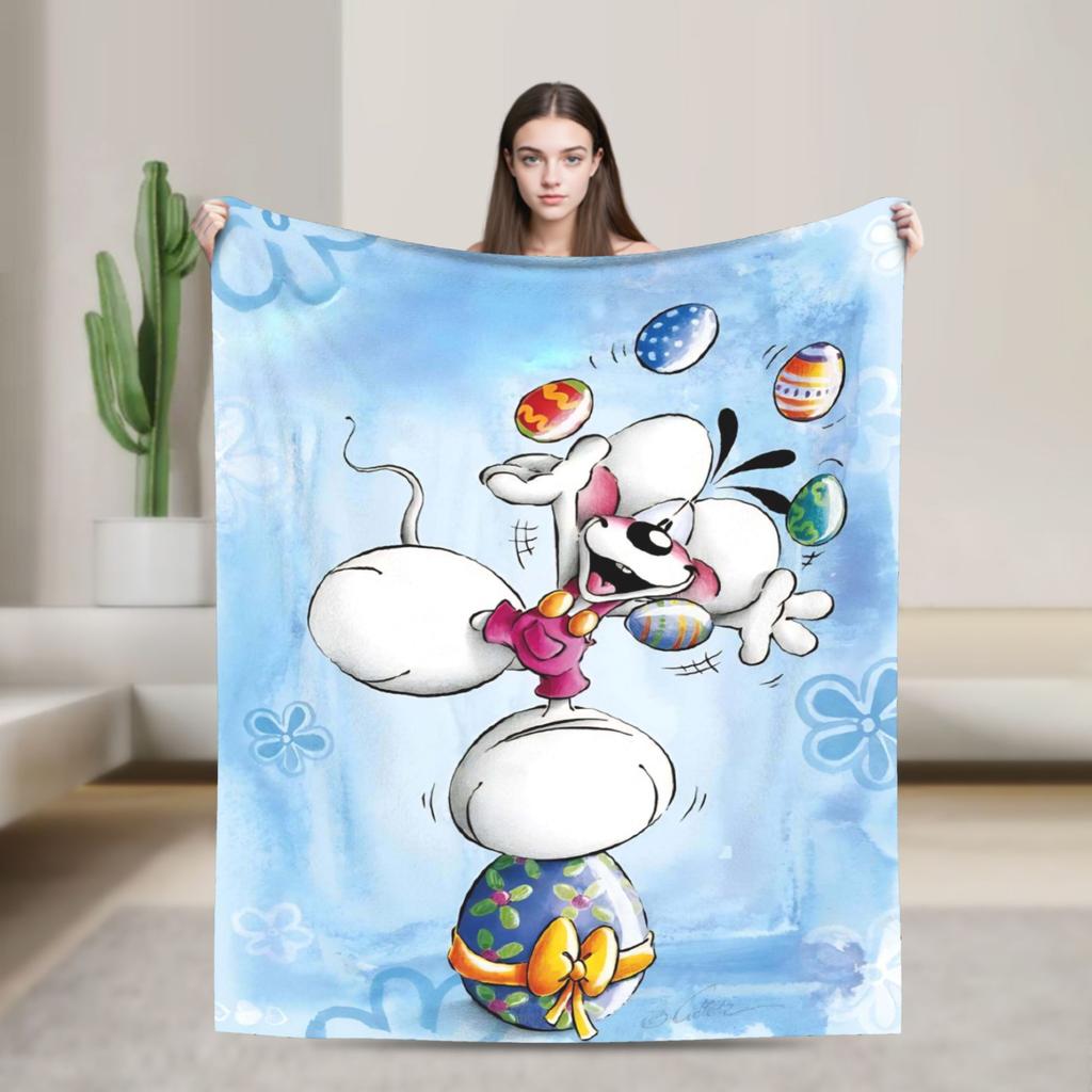 Cartoon D-Diddl Soft Blanket  Students Plush Throw Blanket Funny Couch Bed Flannel Bedspread Sofa Bed Cover