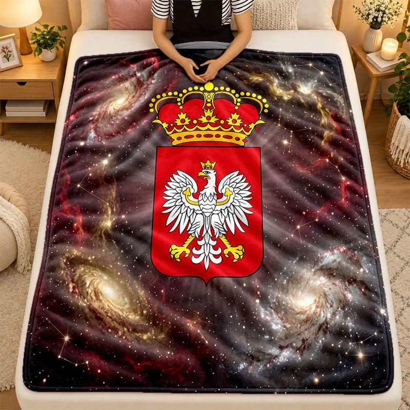 Flannel BlanketPoland Football Warm Soft Throw Blanket for Indoor Sofa Bed Living Room Use