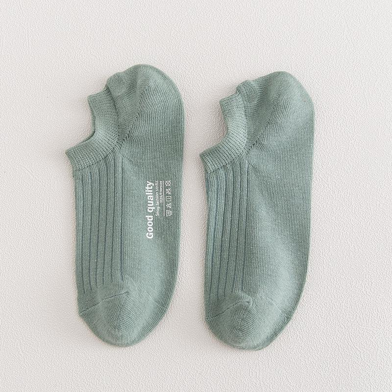 

Men s Low-Cut Invisible Boat Socks - Japanese Style, Solid Color, Shallow Cotton, Short Printed Designs, Perfect for Spring & Summer One Size світло-синій колір