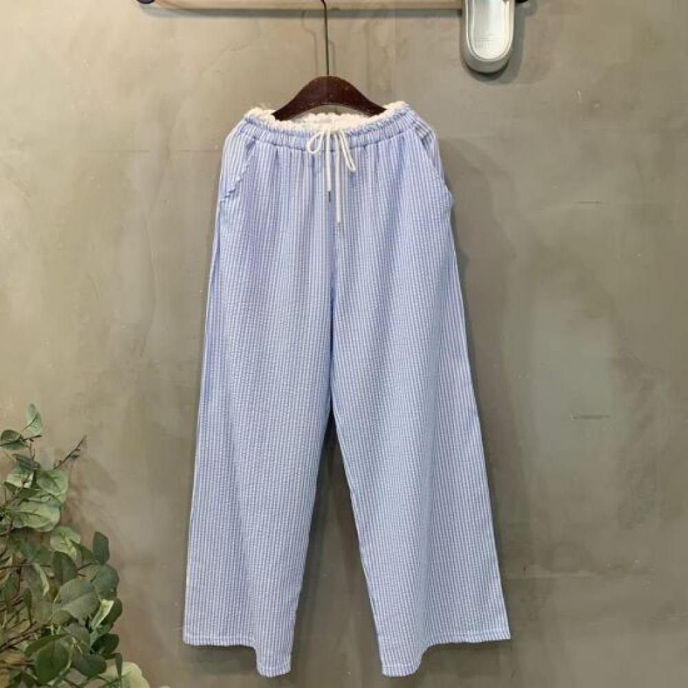 C S In The Room Tani emboSSed Stripe bandIng Wide pantS 2Color
