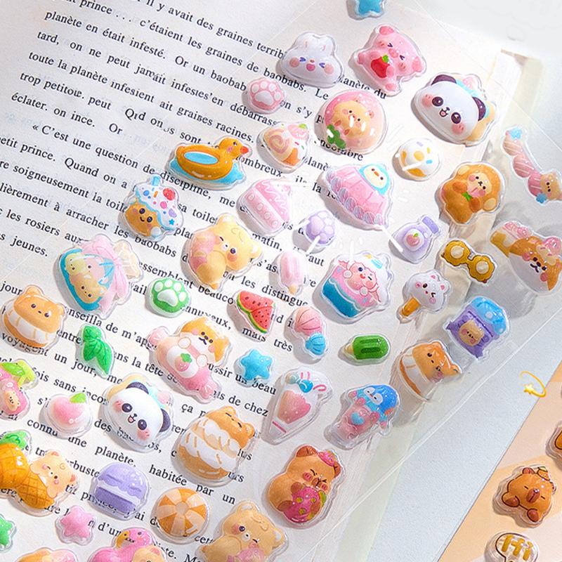 Autocolant 3D Mini Animale Kawaii Desene Animate Planificator Decorativ Autocolant Impermeabil Diy Scrapbook Gucka Decor Patch