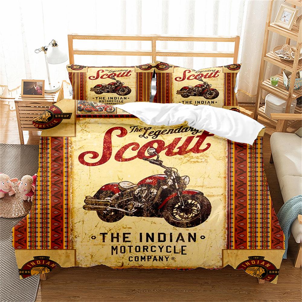 Fahrzeug-Bettbezug-Set, Motorrad, Auto, Zug, Flugzeug-Muster, King-Queen-Größe, Bettbezug für Kinder, Jungen, Geschenk-Bettwäsche-Set