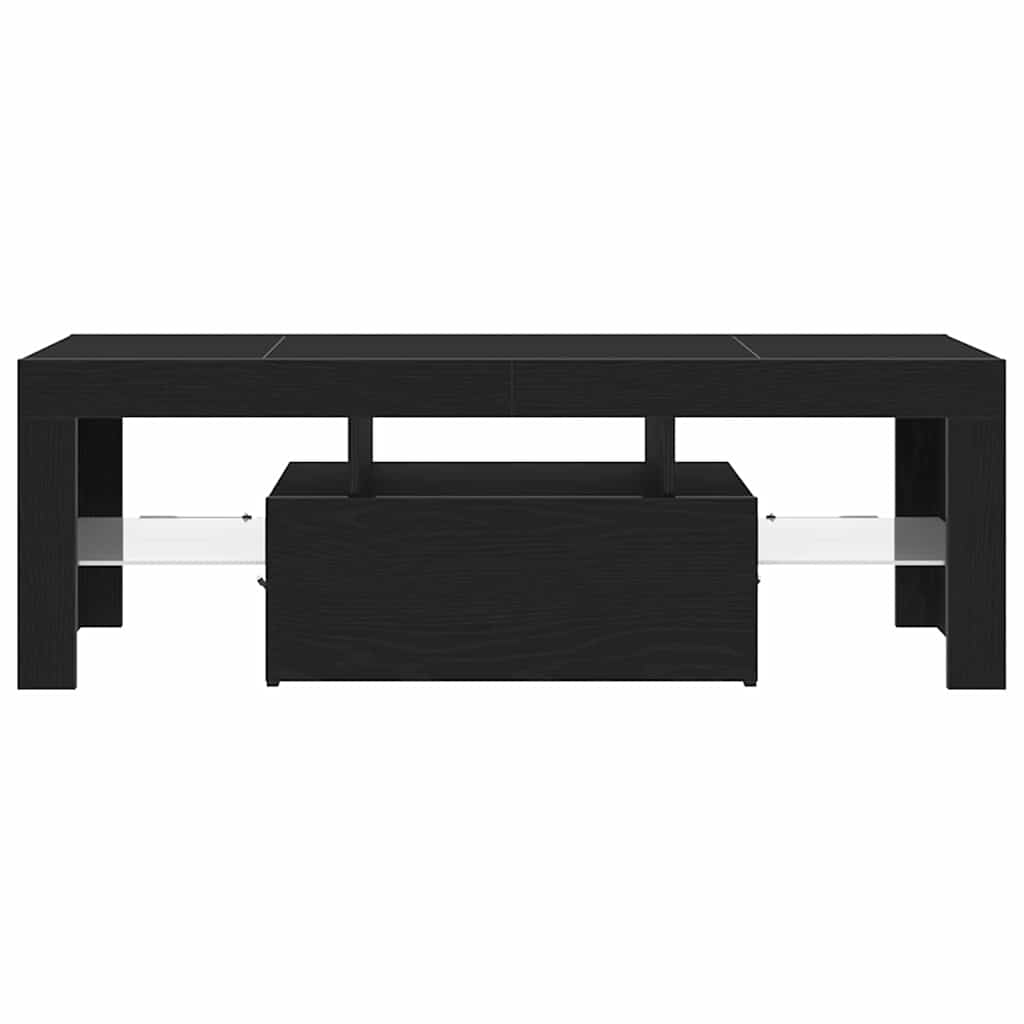 TV Stand Black Oak Effect 120 x 35 x 40 cm Engineered Wood