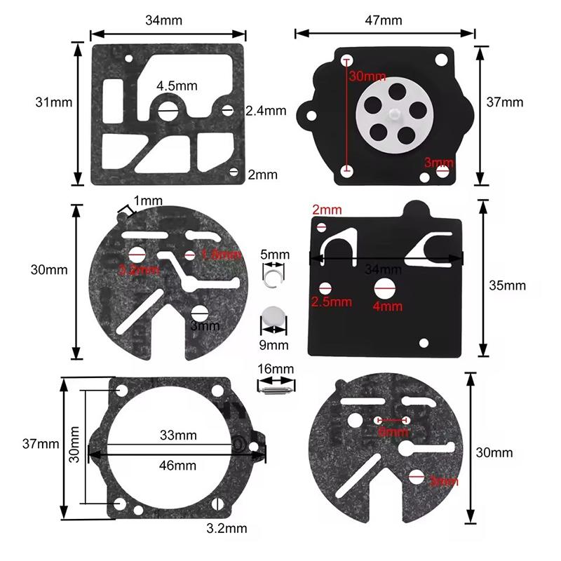 5pcs Carburetor Carb Repair Rebuild Kit For Homelite ST160 ST180 Walbro K10-HDC Solo 600 605 606 616 631 Chaaw