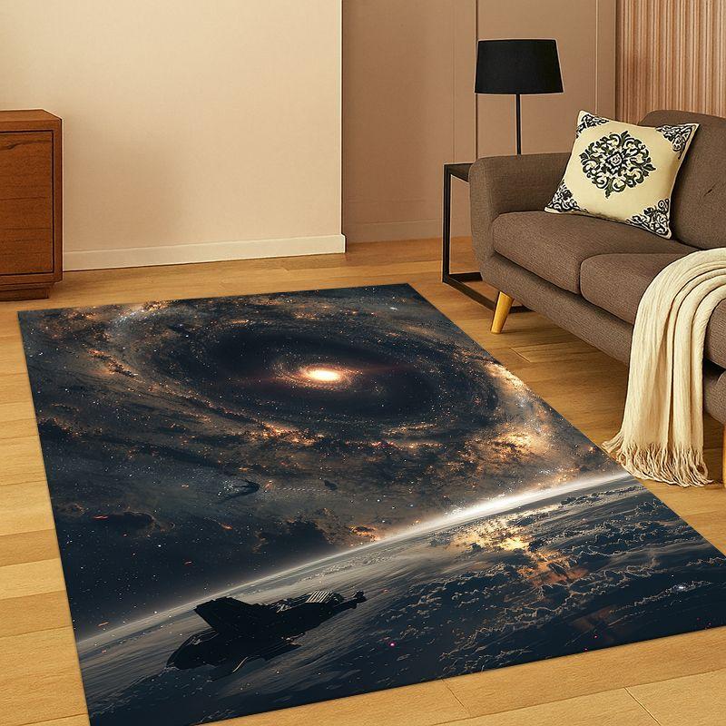 Universe Milky Way Space Stars Galaxy Earth Carpet Rug for Bedroom Living Room Sofa Doormat Home Decor,Kid Area Rug Non-slip