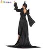 Western Carnival Party Witch Costume Play Demon Horns Diablo Floor Mopping Dress Vampire Show Costume