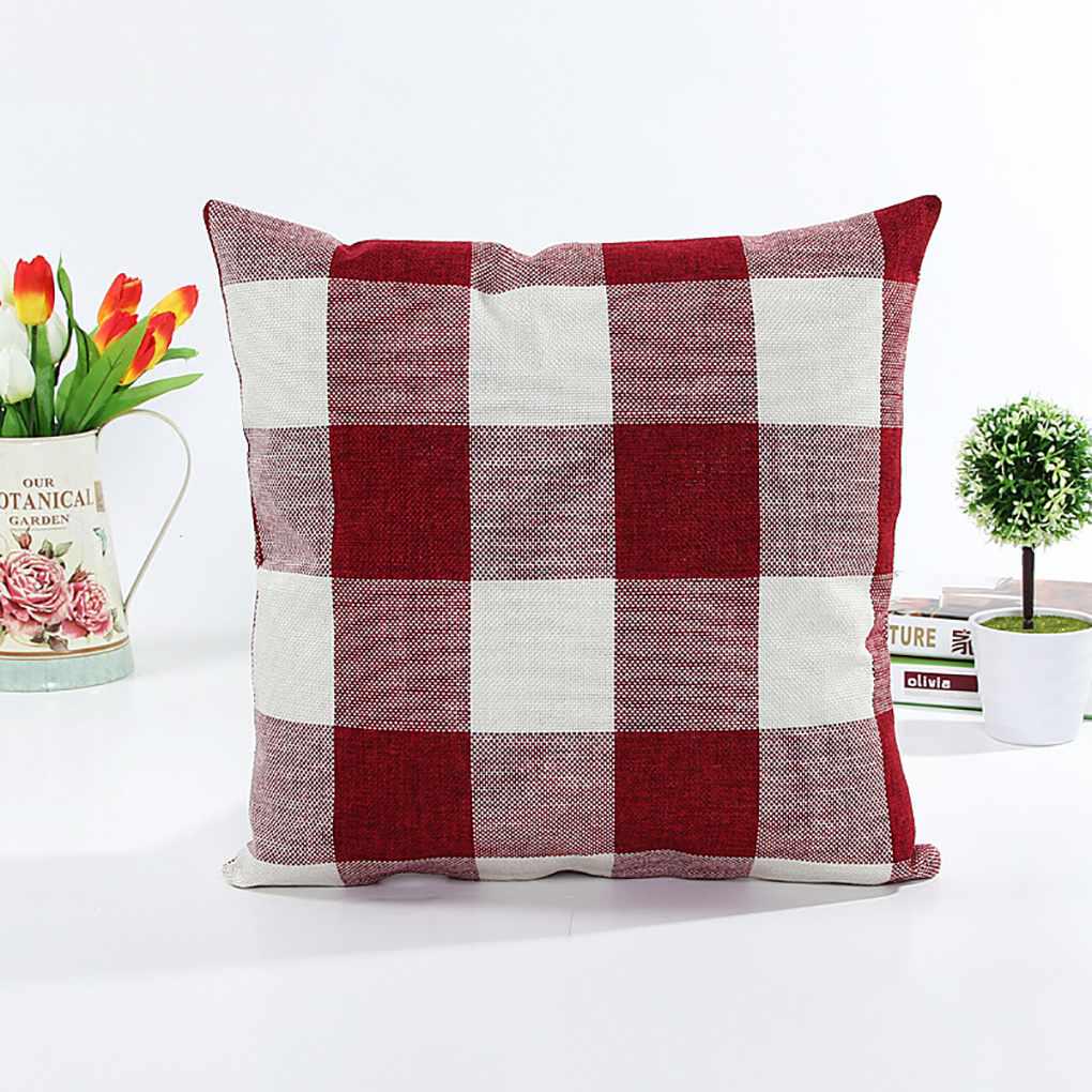Cushion Cover ple Grid Checks Pattern Office Home Sofa Car Throw Pillow Case