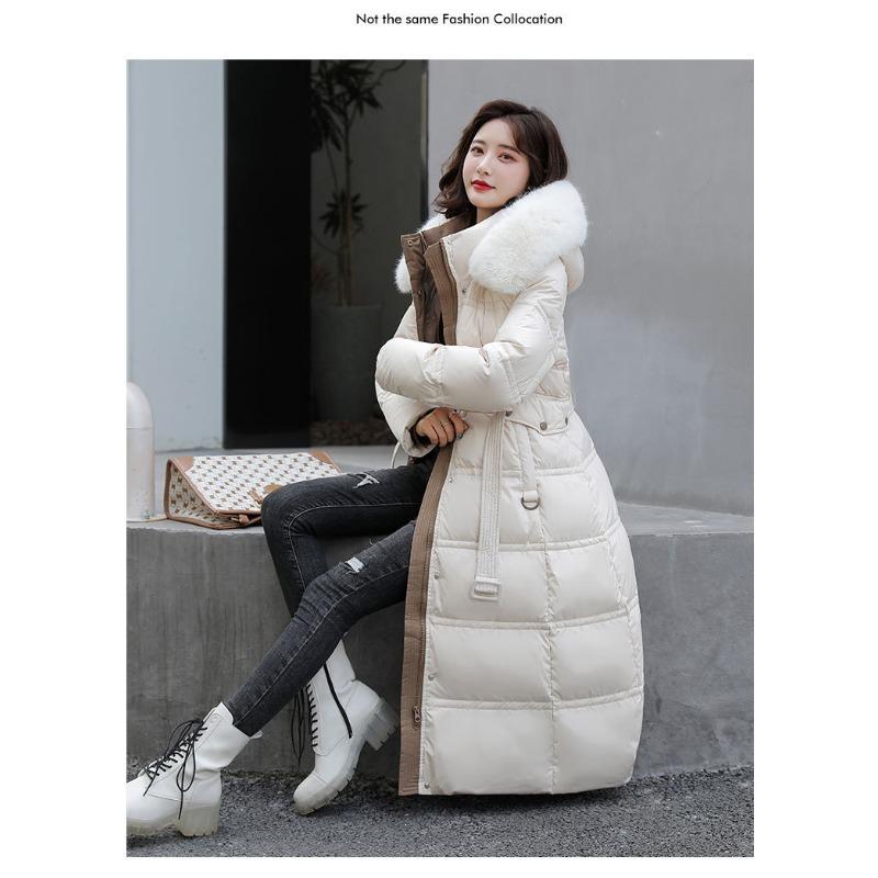 Winter Women's Jacket Plus Size Large Size Big Hair Collar Long Cotton Jacket