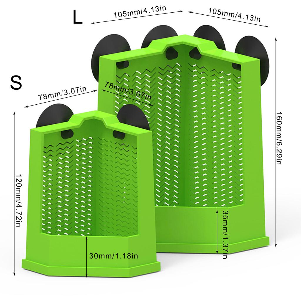 Eck-Futterbox für Reptilien mit Saugnäpfen, zur Wandmontage, Terrarium-Futternapf für Eidechsen, Leguane, Geckos, Heimtierbedarf