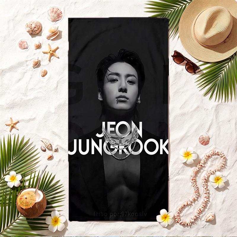 Jung Kook Soft Beach Towel Stylish Beach Pool Towel for Summer Seaside Vacation Travel