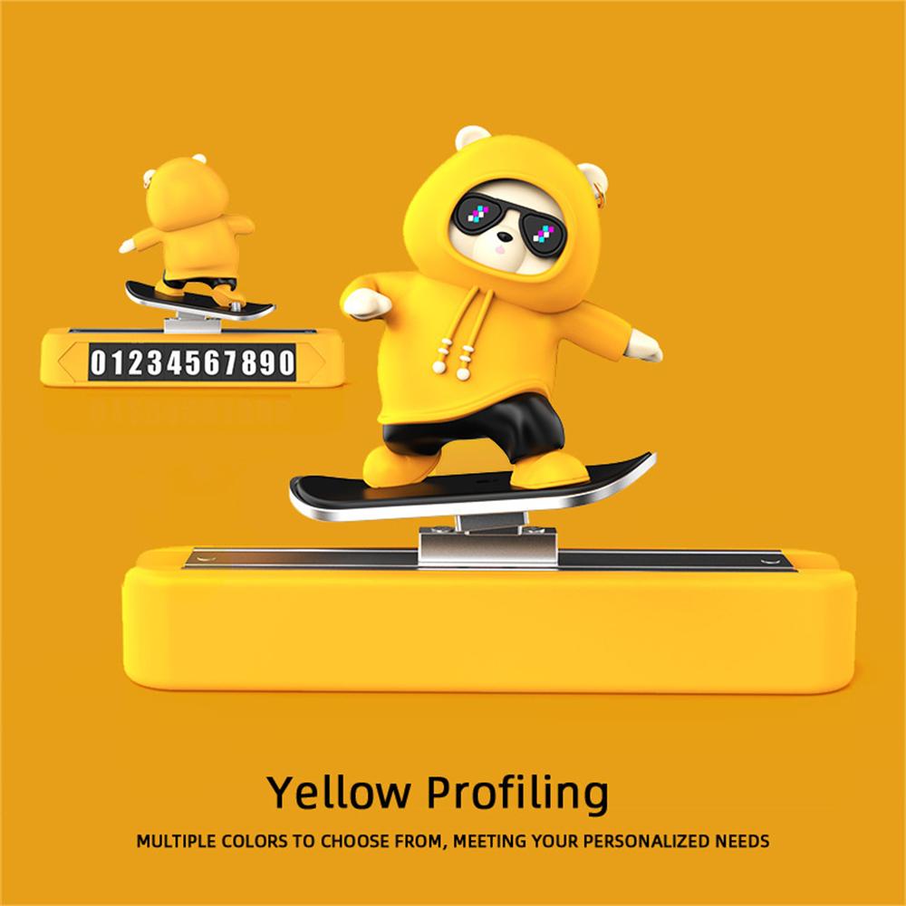 Vehicle License Plate Phone Number Car Bear Decoration Vehicle Decorating Car Doll Dashboard Figure Parking Number Plate