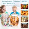 2pcs Candy Jars With Lids&Spoons 1/ 2Gallon Clear Plastic Cookie Container Large Airtight Apothecary Storage