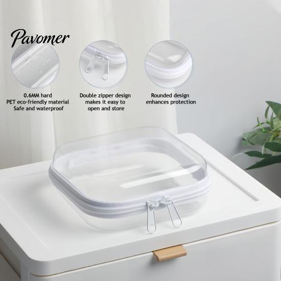 Electronics Cable Holder Hard Shell Storage Case, Portable Transparent Organizer Box, Travel Gadget Box Daily PET for Small And Jewelry Pill