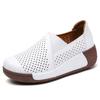 Waterproof Women's Casual Walking Shoes Wedge Heels Genuine Leather Platform Shoes Ladies Rocker Shoes