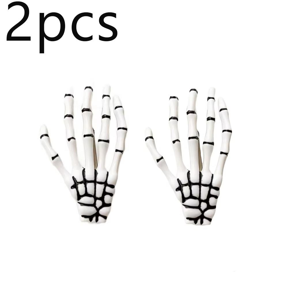 1-4pcs Halloween Skeleton Hands Bone Claw Hair Clip White Party Hair Pins Skeleton Claw Decorate Festival Gathering Styling Tool