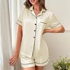 Pod Ice Silk Pajamas Human Cotton Short Sleeves Solid Color Loungewear Loose Set Milk Silk Comfortable Loungewear