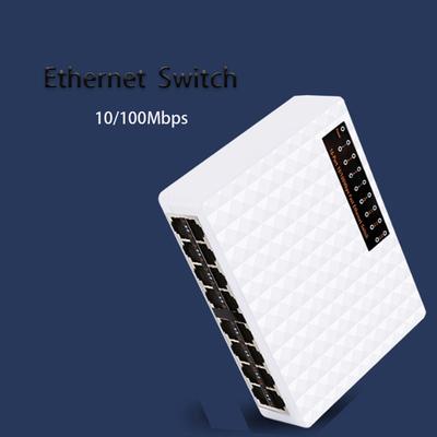 16-Ports 100M Switch RJ45 LAN Hub Ethernet Smart Network Switcher Game Network Switch Plug and Play Fast Ethernet Internet Splitter RJ-45 LAN Adapter