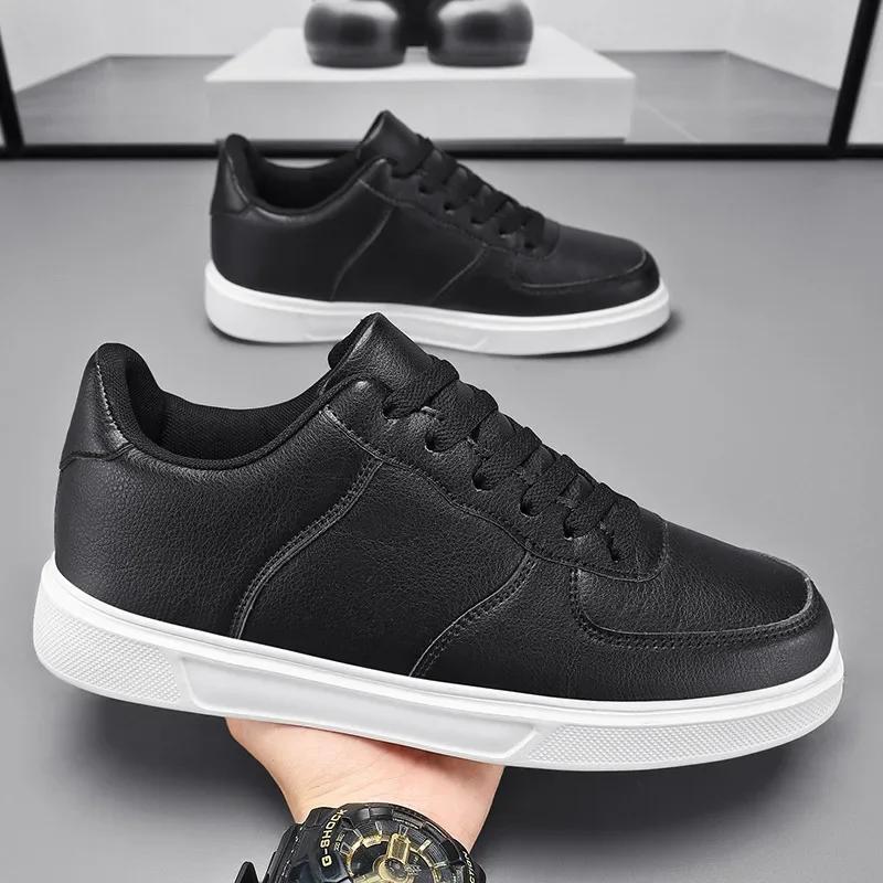 Men's Women's Sneakers High Quality Leather Casual Shoes Fashion Skateboard Shoes Lace Up Vulcanized Shoes Couple Tenis Sneakers