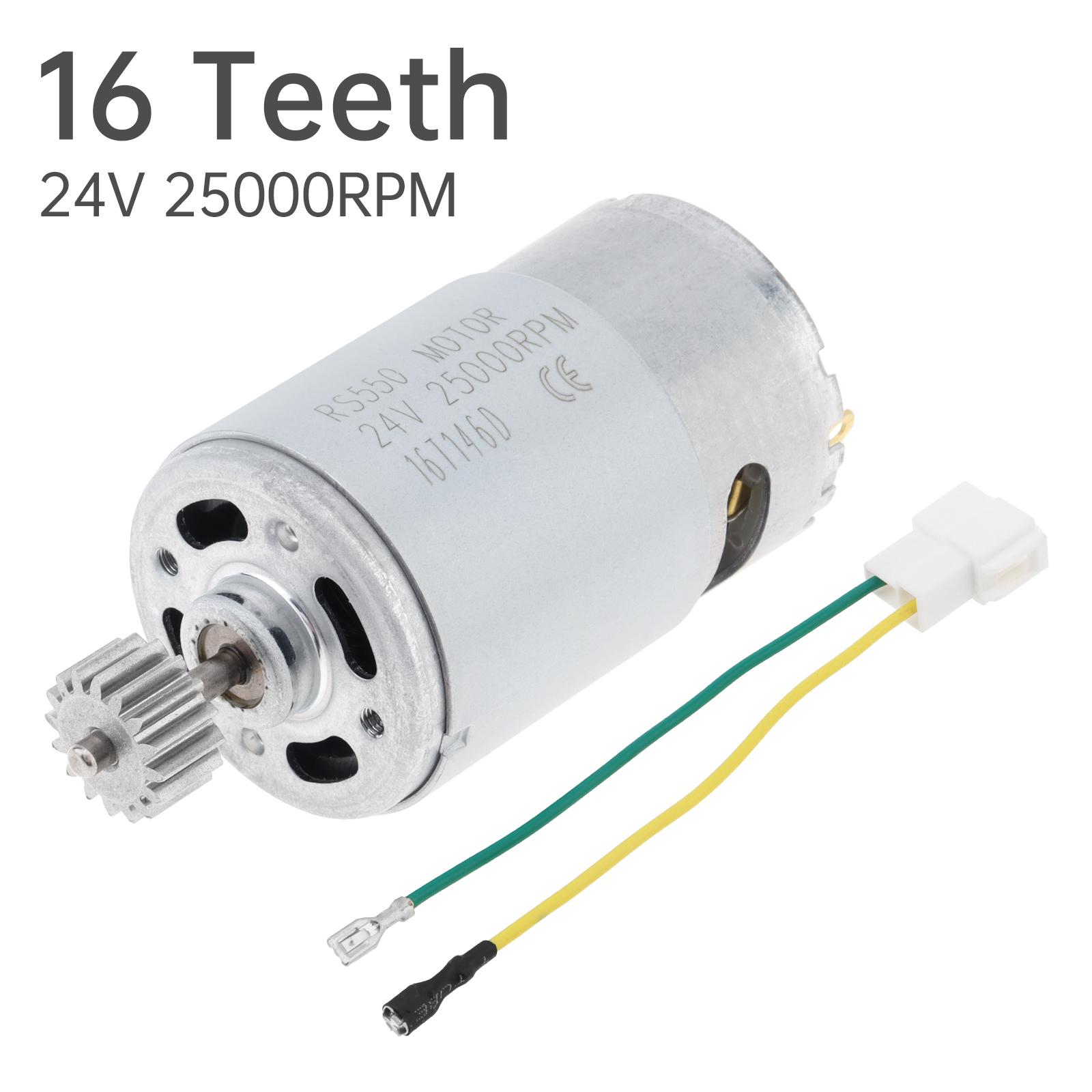 

19 зубів RS550 двигун постійного струму 24 В 25000 об/хв високошвидкісний електричний привід заміна для дитячих електромобілів оновлення з безпаяним дротом 16 Teeth