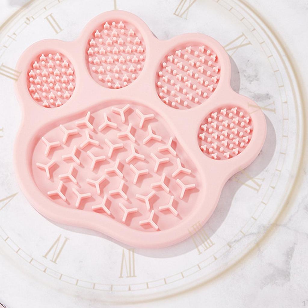 Dog Licking Pad Cat Lick Mat Easy to Clean with Suction Cup Practical Training Slow Feeder Paw Shape