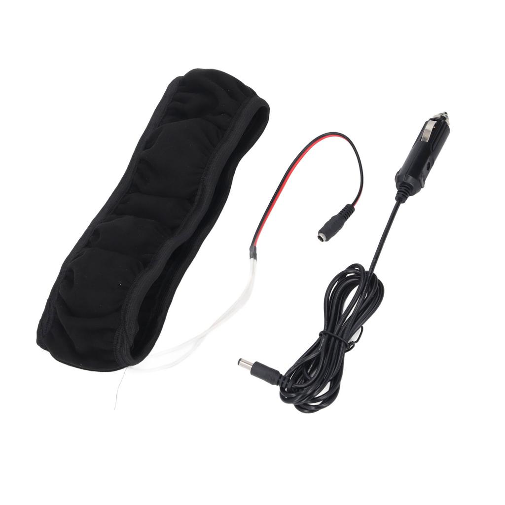 Car Steering Wheel Heated Cover Universal Nylon Auto Steering Wheel Warmer for 38cm Diameter