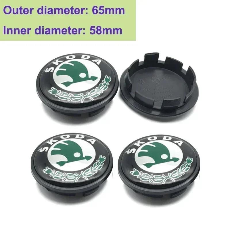2026 Hot 56/60/65mm 4pcs Car Styling Wheel Center Cover Caps for SKODA Octavia A7 Fabia Rapid Kodiaq RS Superb Kamiq Tour Yeti K