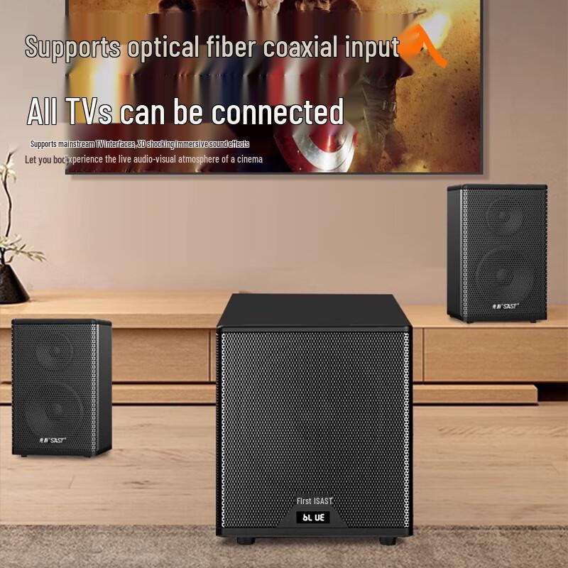 SAST A19 Home KTV Audio System with Subwoofer and Dual Microphones