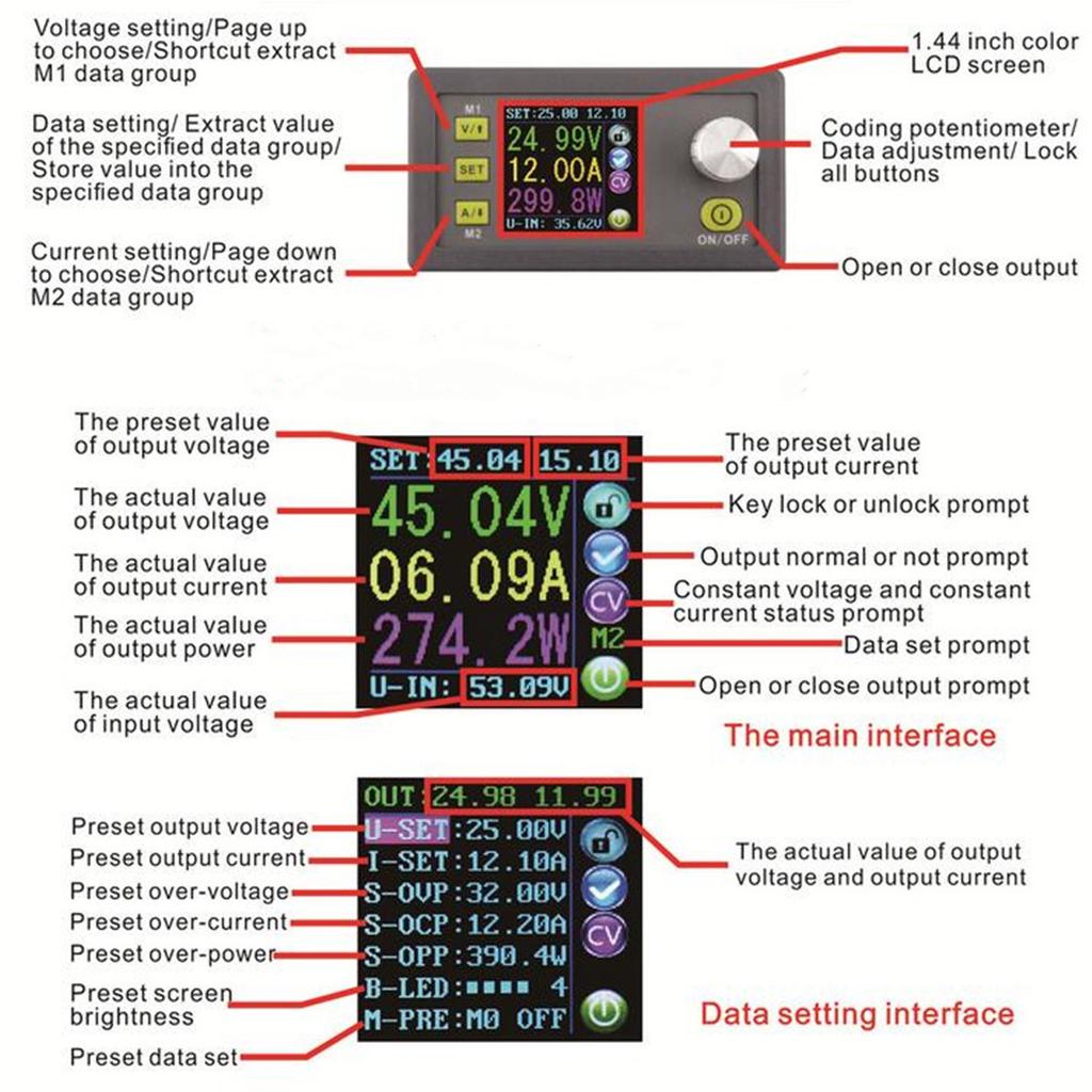Buy DPS5015 LCD Digital Programmable Power Supply Module Current Step ...