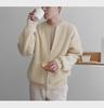 Men's Round Neck Solid Color Knitted Cardigan - 2023 Casual Autumn/Winter Fashion, All-Match, Large Size Trendy Jacket