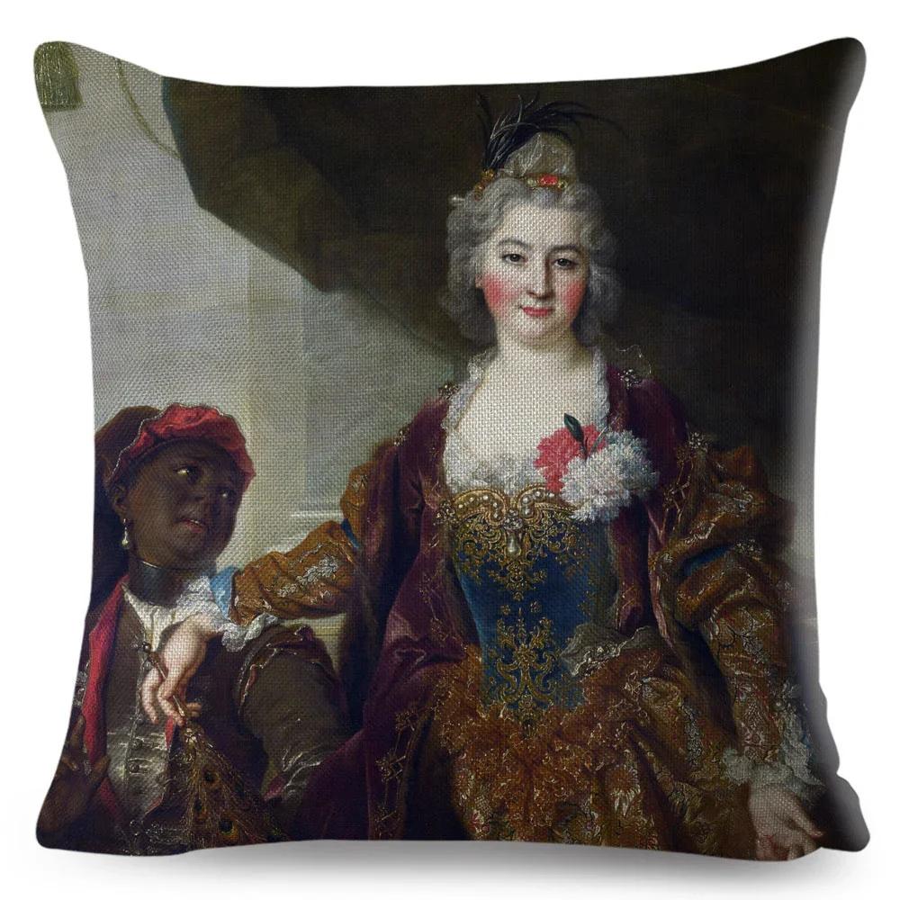 

Наволочка в винтажном стиле для женщины Декор Европа Леди Девушка Принт Наволочка Полиэстер Наволочка для дивана Дома Машины 30x30cm