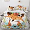 3D Cartoon Fox Pattern Bedding Set Home Decoration Duvet Bedding Gift for Children and Teenagers